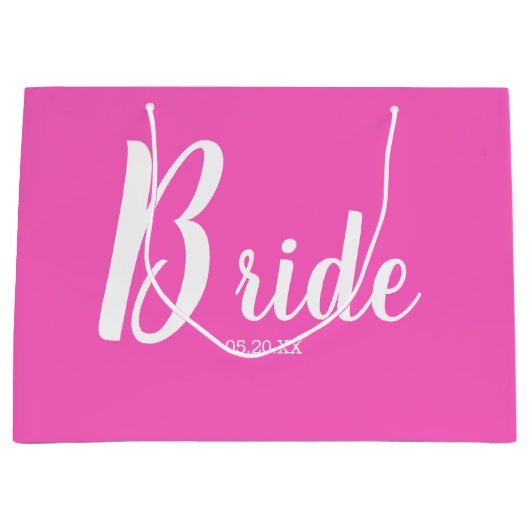 Fun Pink Bride Large Gift Bag Groot Cadeauzakje (Voorkant)
