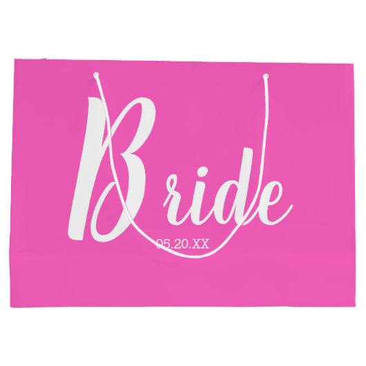 Fun Pink Bride Large Gift Bag Groot Cadeauzakje (Achterkant)