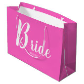 Fun Pink Bride Large Gift Bag Groot Cadeauzakje (Achterkant Gekanteld)