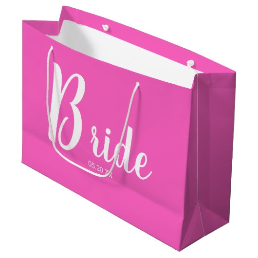 Fun Pink Bride Large Gift Bag Groot Cadeauzakje (Voorkant Gekanteld)