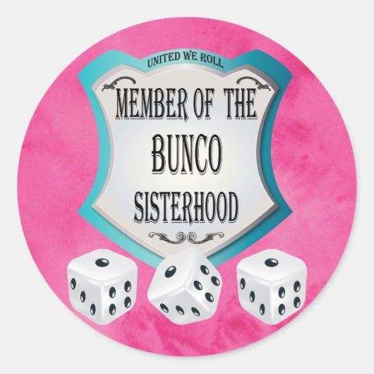 Fun Pink Bunco Fundraiser Ronde Sticker (Voorkant)