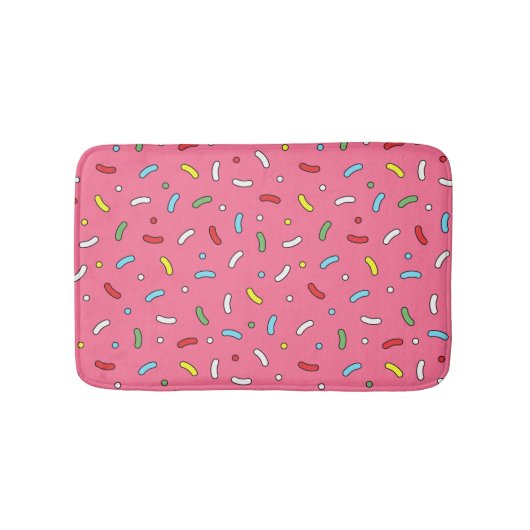 Fun Pink Candy Sprinkles Pattern  Badmat (Voorkant)