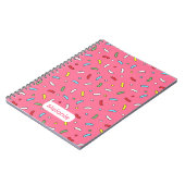 Fun Pink Candy Sprinkles Pattern Personalised Notitieboek (Linkerzijde)