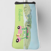 Fun Pink Cart Course Clubs Monogram Golfheadcover (Draai 90)