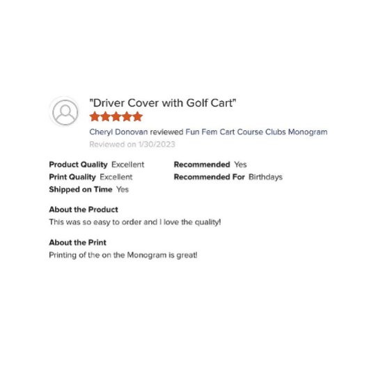 Fun Pink Cart Course Clubs Monogram Golfheadcover