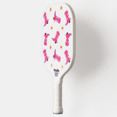 Fun Pink Cowboy Boots Gold Stars Aangepaste tekst Pickleball Paddle (Links)