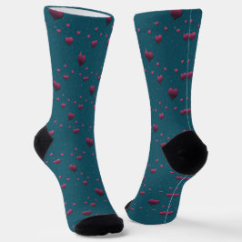 Fun Pink en Blue Heart Pattern Sokken