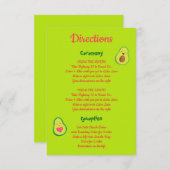 Fun Pink en Green Avocado Wedding Directions Informatiekaartje (Voorkant / Achterkant)