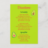 Fun Pink en Green Avocado Wedding Directions Informatiekaartje (Voorkant)