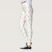 Fun Pink en Green Palm Trees Pattern Leggings (Links)