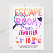 Fun Pink Escape Room Game Scavenger Hunt Bold Typo Kaart (Voorkant)