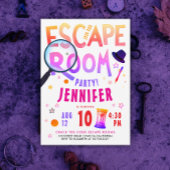 Fun Pink Escape Room Game Scavenger Hunt Bold Typo Kaart