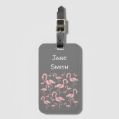 Fun Pink Flamingo bird art Bagagelabel (Voorkant (verticaal))
