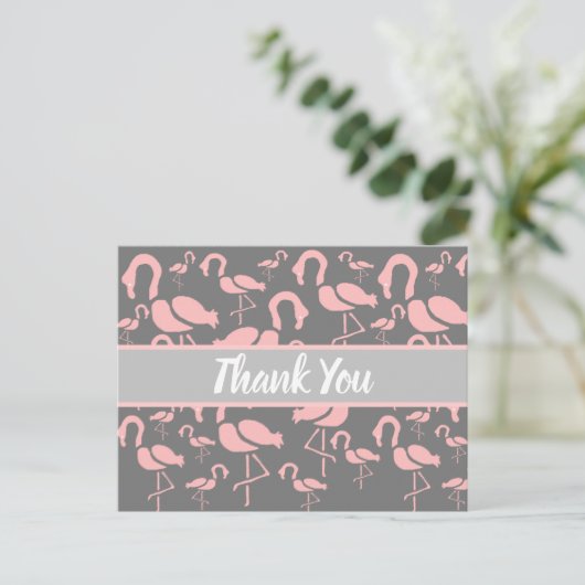 Fun Pink Flamingo bird art Briefkaart (Staand voorkant)