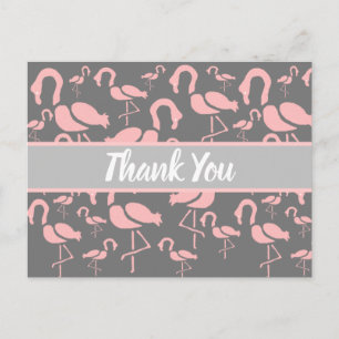 Fun Pink Flamingo bird art Briefkaart