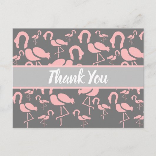 Fun Pink Flamingo bird art Briefkaart (Voorkant)