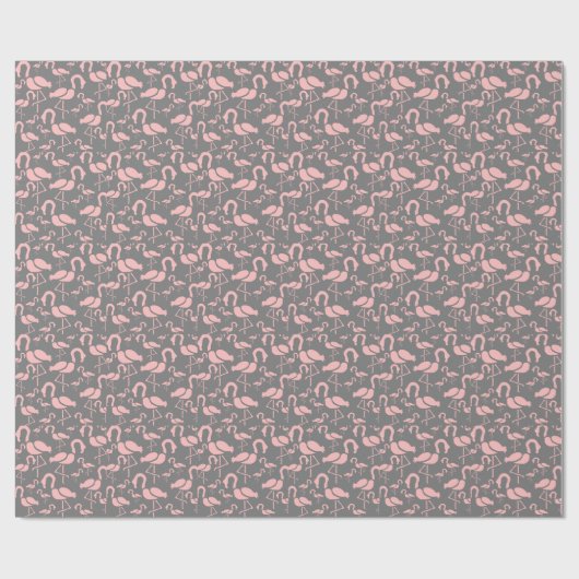 Fun Pink Flamingo bird art Cadeaupapier (Vlak)