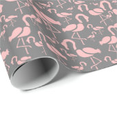 Fun Pink Flamingo bird art Cadeaupapier (Rol Hoek)
