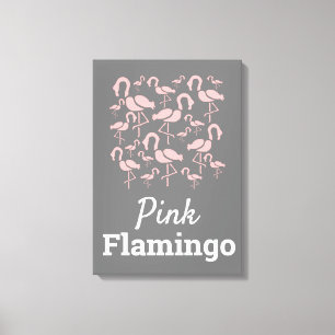 Fun Pink Flamingo bird art Canvas Afdruk