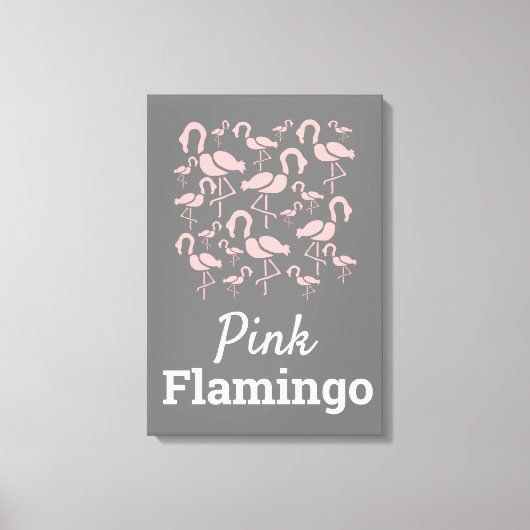 Fun Pink Flamingo bird art Canvas Afdruk (Voorkant)