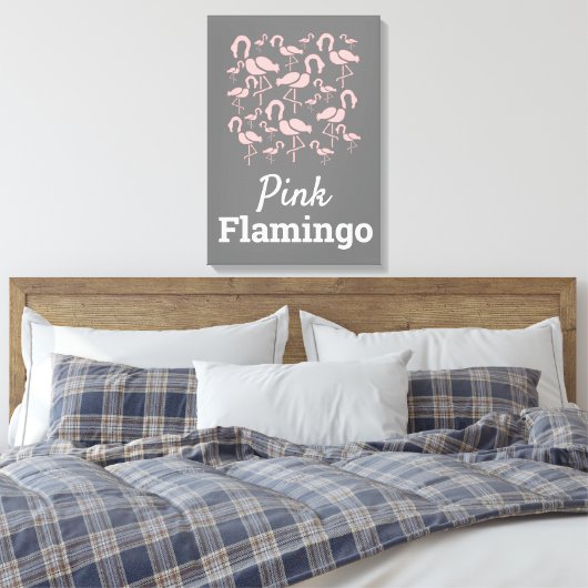 Fun Pink Flamingo bird art Canvas Afdruk (Insitu (Slaapkamer))