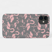 Fun Pink Flamingo bird art Case-Mate iPhone Case (Achterkant (horizontaal))