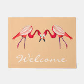 Fun Pink Flamingo bird art Deurmat (Voorkant)