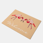 Fun Pink Flamingo bird art Deurmat (Schuin)