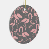 Fun Pink Flamingo bird art Keramisch Ornament (Rechts)