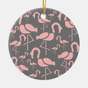 Fun Pink Flamingo bird art Keramisch Ornament