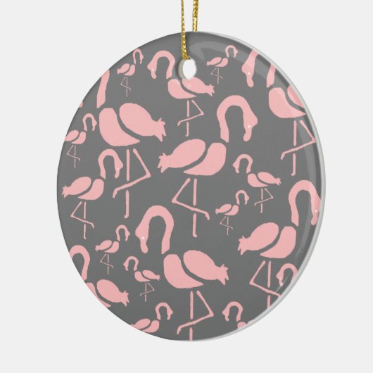 Fun Pink Flamingo bird art Keramisch Ornament (Links)