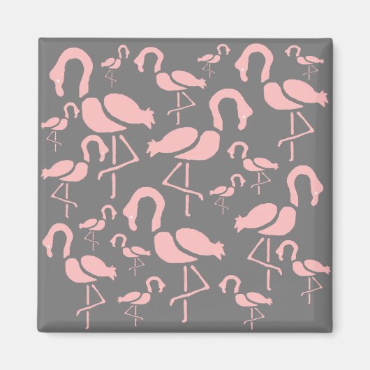 Fun Pink Flamingo bird art Magneet (Voorkant)
