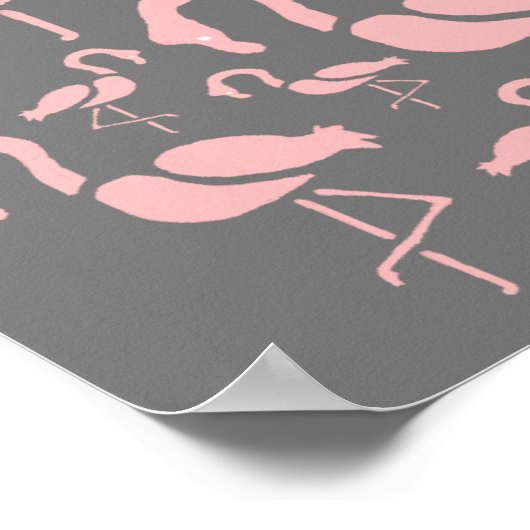 Fun Pink Flamingo bird art Poster (Hoek)