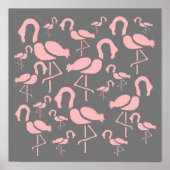 Fun Pink Flamingo bird art Poster (Voorkant)