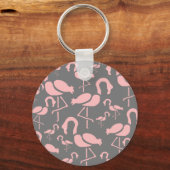 Fun Pink Flamingo bird art Sleutelhanger (Voorkant)
