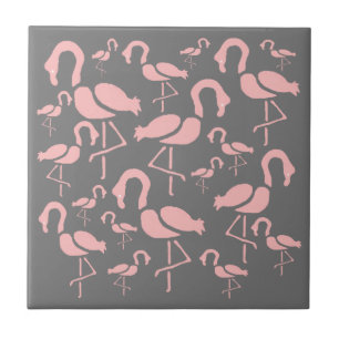Fun Pink Flamingo bird art Tegeltje