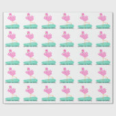 Fun Pink Flamingo Birthday Cadeaupapier (Vlak)
