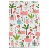 Fun Pink Flamingo Kerstmis Medium Cadeauzakje (Voorkant)