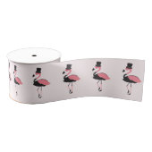 Fun Pink Flamingo Tuxedo Grosgrain Lint (Spoel)