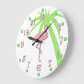 Fun Pink Flamingo Wall klok (Hoek)