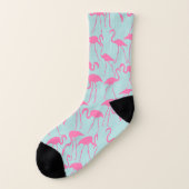 Fun Pink Flamingos Patroon Sokken (Links - buitenkant)