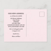 Fun Pink  Foto Lijst Nieuw Adres Aankondigingskaart (Achterkant)