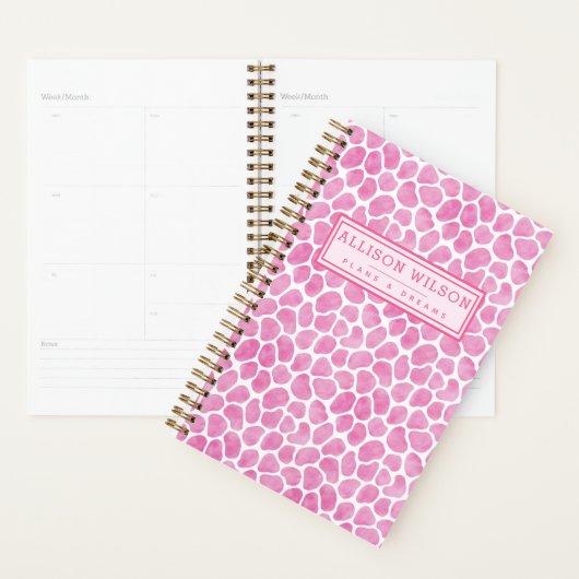Fun Pink Giraffe Print Planner (Display)