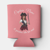 Fun Pink Girl Pirate Blikjeskoeler (Achterkant)