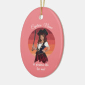 Fun Pink Girl Pirate Ceramic Ornament (Links)