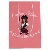 Fun Pink Girl Pirate Medium Cadeauzakje (Achterkant)