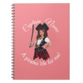 Fun Pink Girl Pirate Notitieboek (Voorkant)