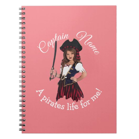 Fun Pink Girl Pirate Notitieboek (Voorkant)