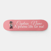 Fun Pink Girl Pirate Persoonlijk Skateboard (Horizontaal)