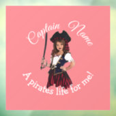 Fun Pink Girl Pirate Raamsticker (Vel 3)